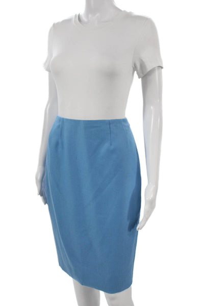 Bill Blass Womens Straight Pencil Skirt Knee Length Blue Polyester Size 8
