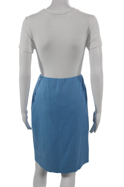 Bill Blass Womens Straight Pencil Skirt Knee Length Blue Polyester Size 8
