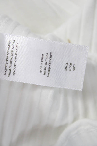 Rails Womens Basic White Crew Neck Short Sleeve T-Shirt Cotton Size S
