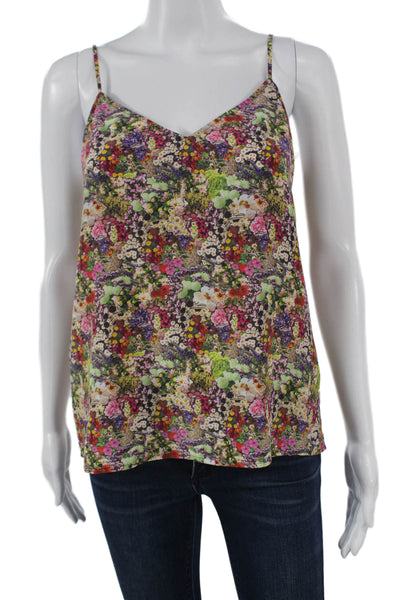 Equipment Femme Women Silk Floral V-Neck Camisole Multicolor Size XS
