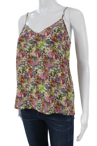 Equipment Femme Women Silk Floral V-Neck Camisole Multicolor Size XS