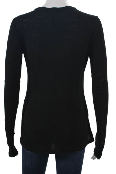 Goldie Womens Basic T-Shirt Black 100% Pima Cotton Round Neck Longsleeve Size XS