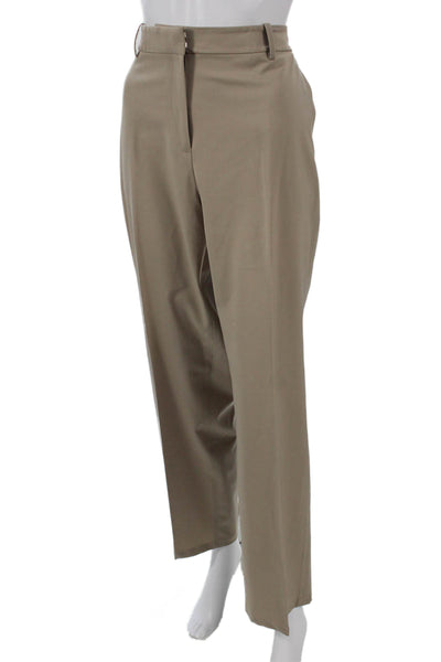 Lafayette 148 New York Womens Beige Wool Dress Pants Zip Size 12
