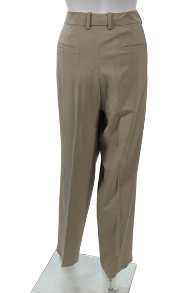 Lafayette 148 New York Womens Beige Wool Dress Pants Zip Size 12