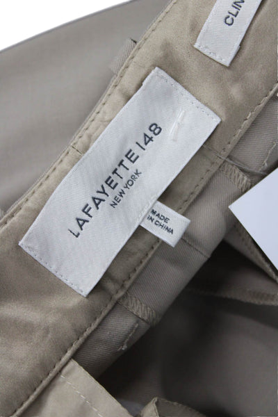Lafayette 148 New York Womens Beige Wool Dress Pants Zip Size 12