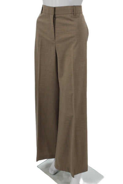 Lafayette 148 New York Womens Dress Pants Brown Wool Zip 31in Size 12