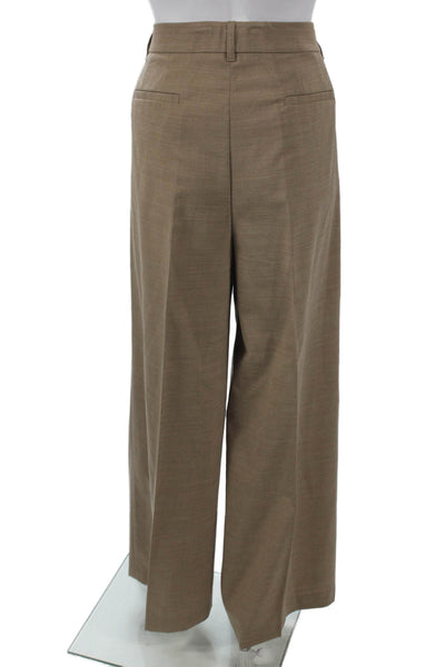 Lafayette 148 New York Womens Dress Pants Brown Wool Zip 31in Size 12