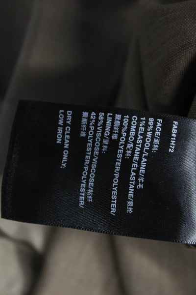 Lafayette 148 New York Womens Dress Pants Brown Wool Zip 31in Size 12