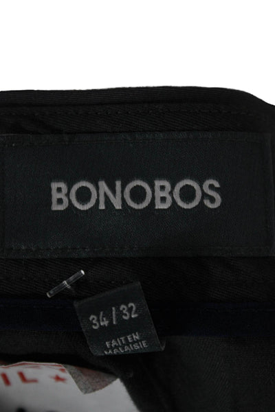 Bonobos Mens Chino Pants Gray 100% Cotton Solid Zip Fly Inseam 32 Size 34