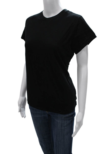 Universal Thread Women Basic Black Cotton Crew Neck Short Sleeve T-Shirt Size M