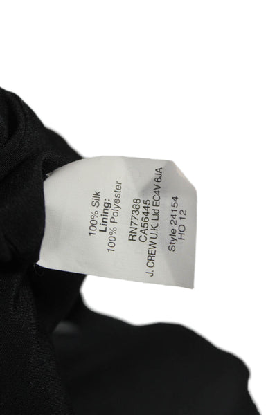 J Crew Women Black Silk Sleeveless Round Neck Blouse Size 2