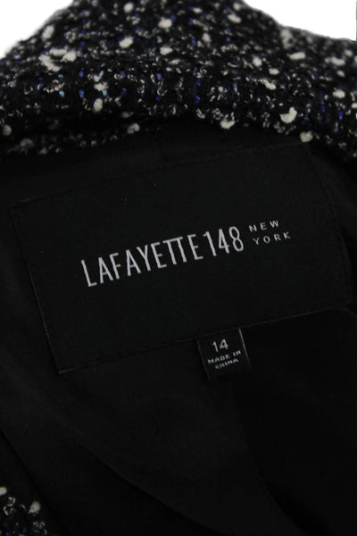 Lafayette 148 New York Womens Tweed Multicolor Basic Jacket Long Sleeve Size 14