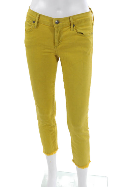 Citizens of Humanity Womens Skinny Jeans Yellow Low Rise Cotton 24in Size 27