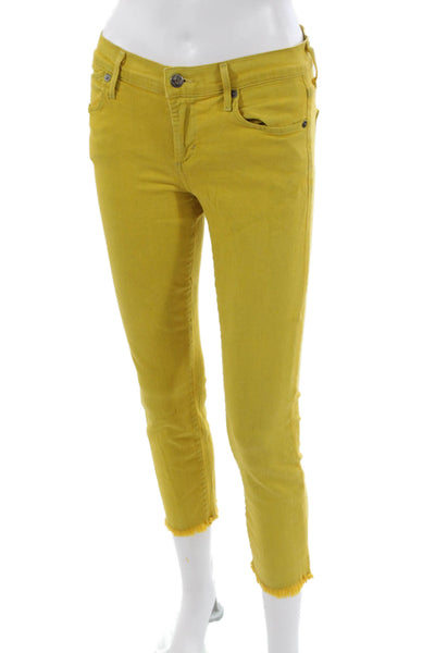 Citizens of Humanity Womens Skinny Jeans Yellow Low Rise Cotton 24in Size 27