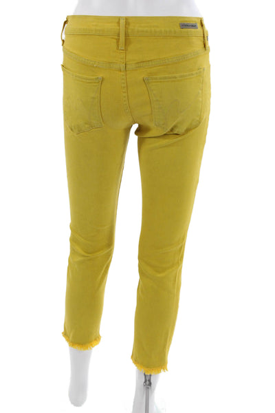 Citizens of Humanity Womens Skinny Jeans Yellow Low Rise Cotton 24in Size 27