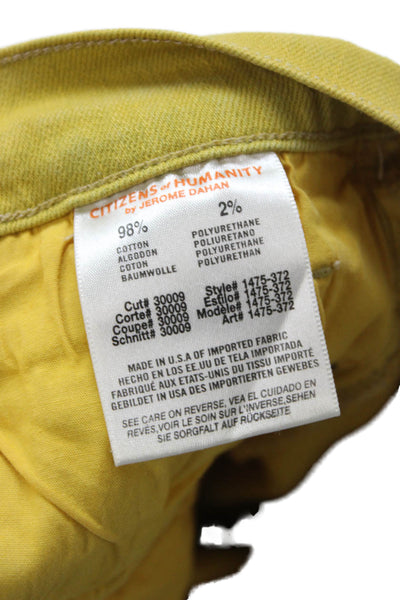 Citizens of Humanity Womens Skinny Jeans Yellow Low Rise Cotton 24in Size 27