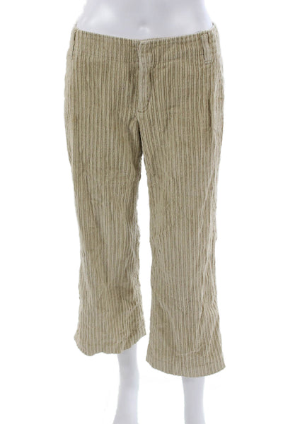 Banana Republic Women Cropped Striped Beige Pants Size 2