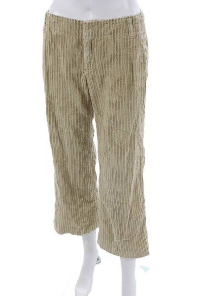 Banana Republic Women Cropped Striped Beige Pants Size 2