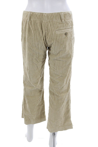 Banana Republic Women Cropped Striped Beige Pants Size 2