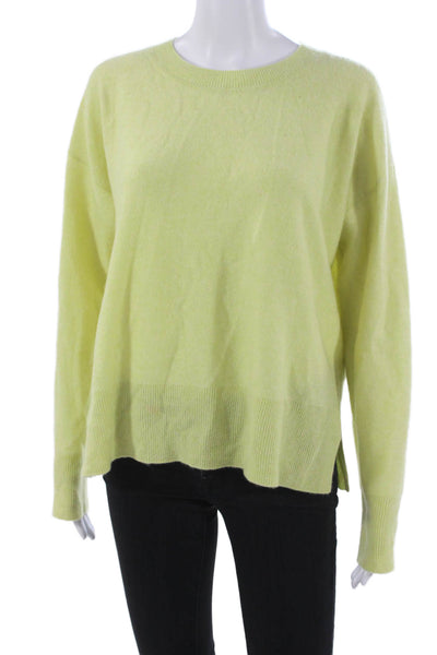 Tahari Women Green Cashmere Pullover Sweater Crew Neck Long Sleeve Size L