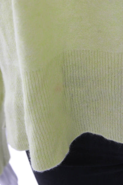 Tahari Women Green Cashmere Pullover Sweater Crew Neck Long Sleeve Size L