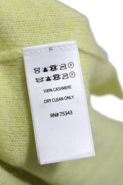 Tahari Women Green Cashmere Pullover Sweater Crew Neck Long Sleeve Size L