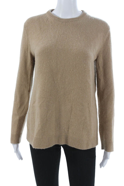Banana Republic Women Cashmere Pullover Sweater Crew Beige Long Sleeve Size M