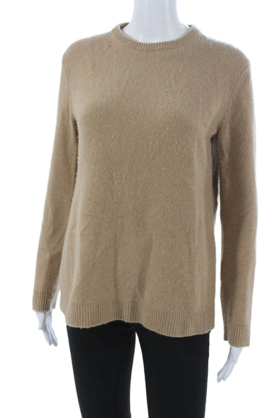 Banana Republic Women Cashmere Pullover Sweater Crew Beige Long Sleeve Size M