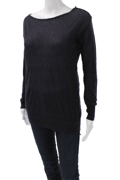 Pierre Balmain Women Pullover Blue Boat Neck Long Sleeve Polyamide Size 40
