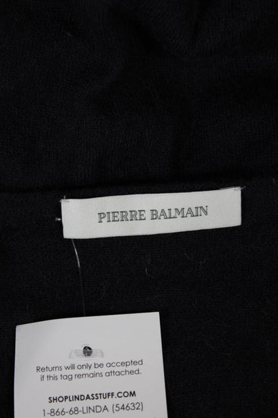 Pierre Balmain Women Pullover Blue Boat Neck Long Sleeve Polyamide Size 40