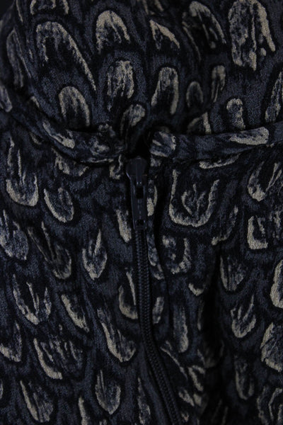 Valentino Boutique Women Black Animal Print Blouse Long Sleeve Size 10