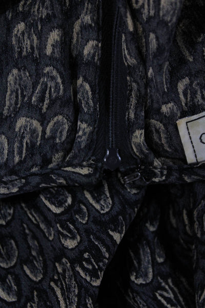 Valentino Boutique Women Black Animal Print Blouse Long Sleeve Size 10