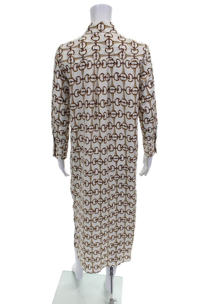 Banana Republic Women Shirt Dress White Collared Long Sleeve Polyester Size 3XS