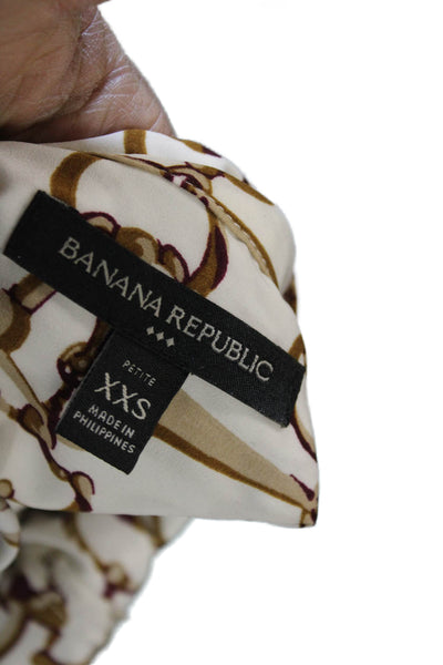 Banana Republic Women Shirt Dress White Collared Long Sleeve Polyester Size 3XS