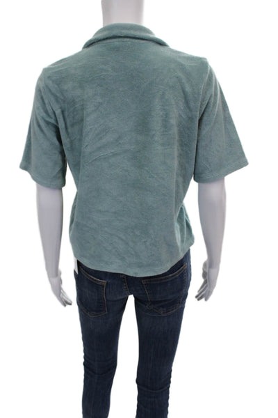 Wilfred Free Womens Short Sleeve Collared Cotton Polo Blue Size XS