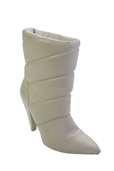 IRO Womens Leather Pointed Toe Padded Ankle Boots White Size 37 7