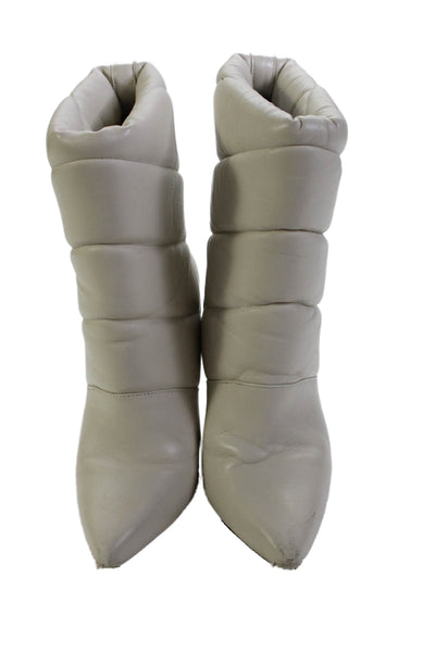 IRO Womens Leather Pointed Toe Padded Ankle Boots White Size 37 7