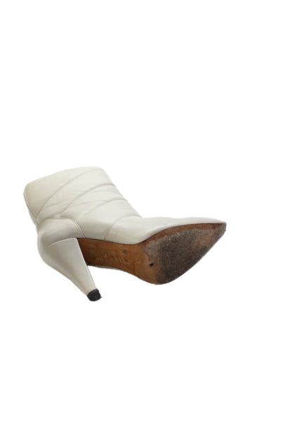 IRO Womens Leather Pointed Toe Padded Ankle Boots White Size 37 7