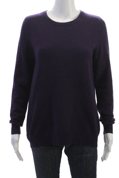 C by Bloomingdales Women Cashmere Pullover Purple Crew Neck Long Sleeve Size L