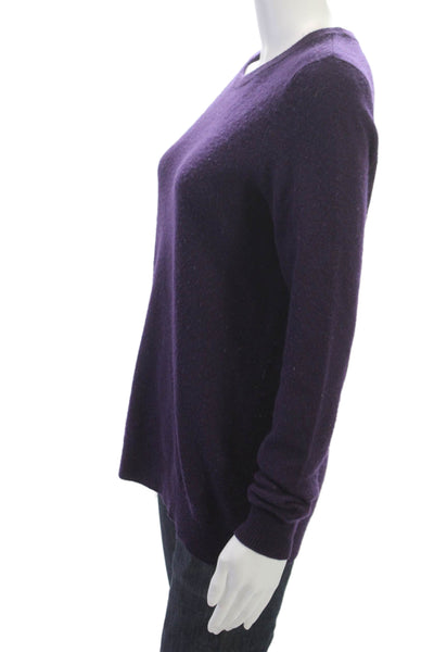 C by Bloomingdales Women Cashmere Pullover Purple Crew Neck Long Sleeve Size L
