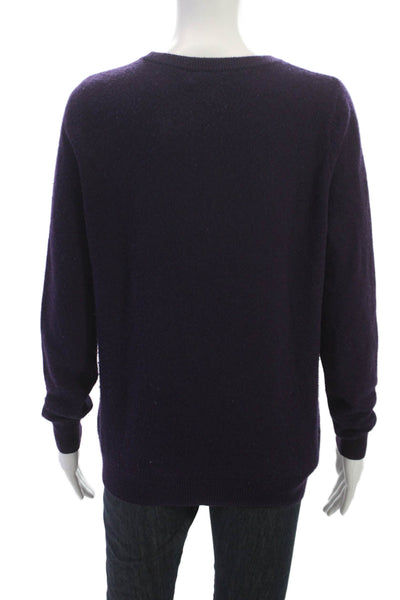 C by Bloomingdales Women Cashmere Pullover Purple Crew Neck Long Sleeve Size L