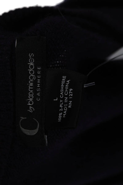 C by Bloomingdales Women Cashmere Pullover Purple Crew Neck Long Sleeve Size L