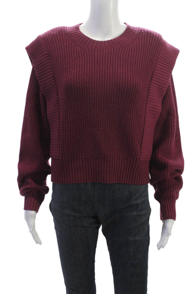 Babaton Womens Pullover Red Merino Wool Crew Neck Long Sleeve Size S