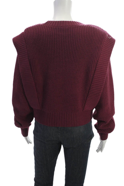 Babaton Womens Pullover Red Merino Wool Crew Neck Long Sleeve Size S
