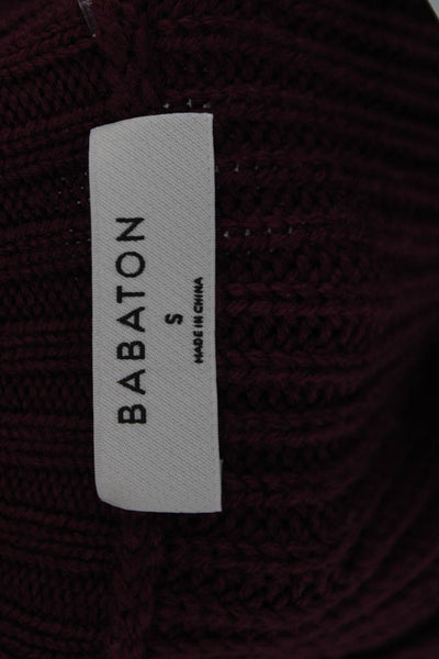 Babaton Womens Pullover Red Merino Wool Crew Neck Long Sleeve Size S