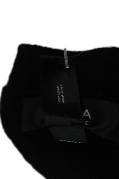 Aqua Cashmere Women Black V-Neck Pullover Sweater Long Sleeve Size M