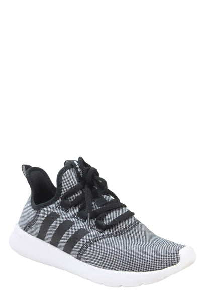 Adidas Womens Lace Up Knit Cloud Foam Running Sneakers Gray Black White Size 7.5