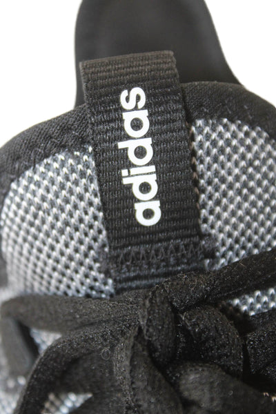 Adidas Womens Lace Up Knit Cloud Foam Running Sneakers Gray Black White Size 7.5