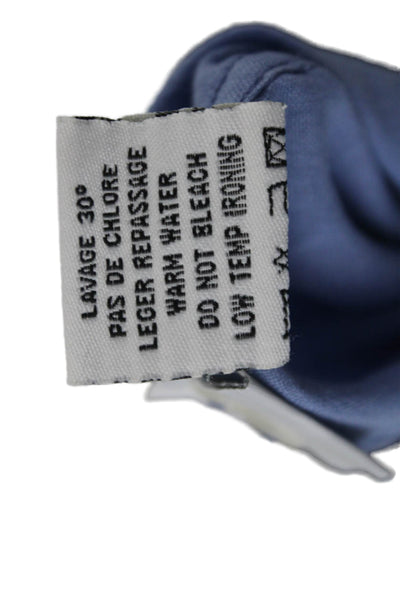 Europann Mens Linen Blue Button-Up Dress Shirt Long Sleeve Size 2
