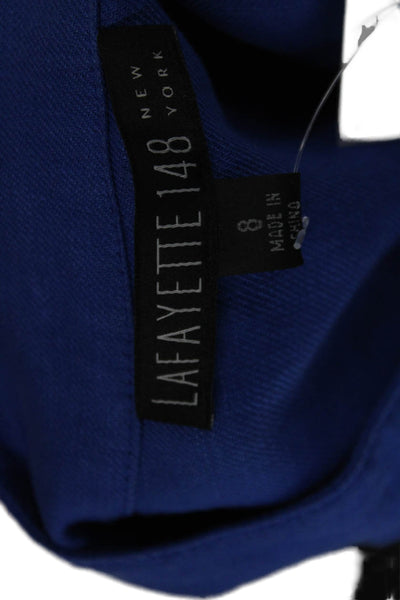 Lafayette 148 New York Women Linen Blend Colorblock Button-Up Coat Blue Size 8